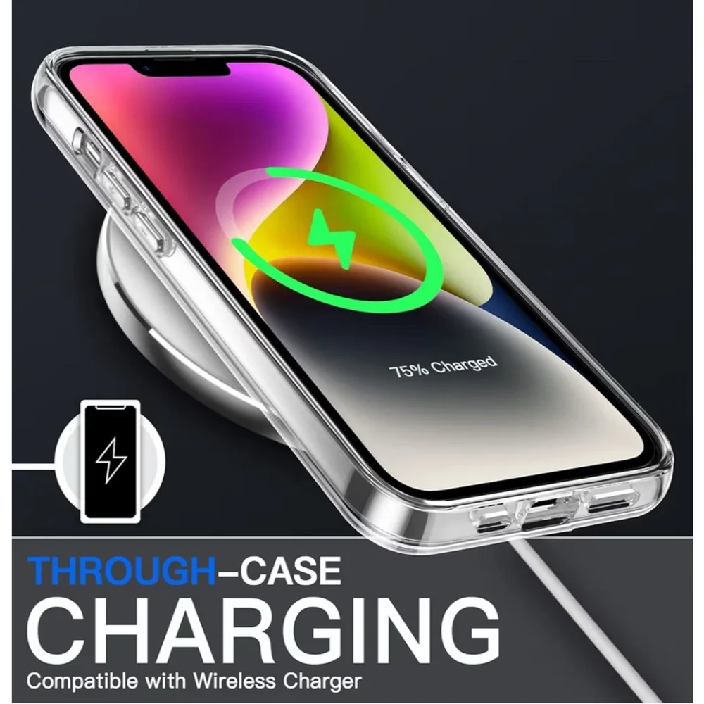 💖5 for $25💖JETech Clear Cell Phone Case for iPhone 14 – Shock Absorbing, Slim